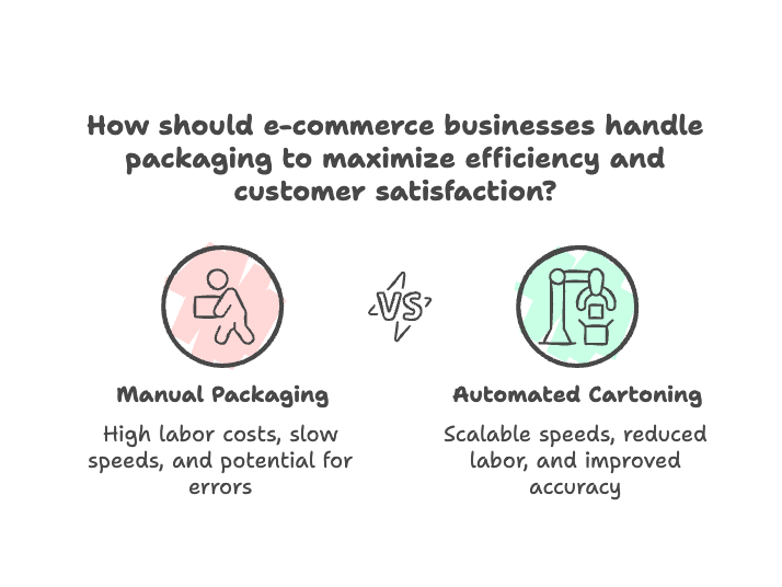 How should e-commerce businesses handle packaging to maximize efficiency and customer satisfaction