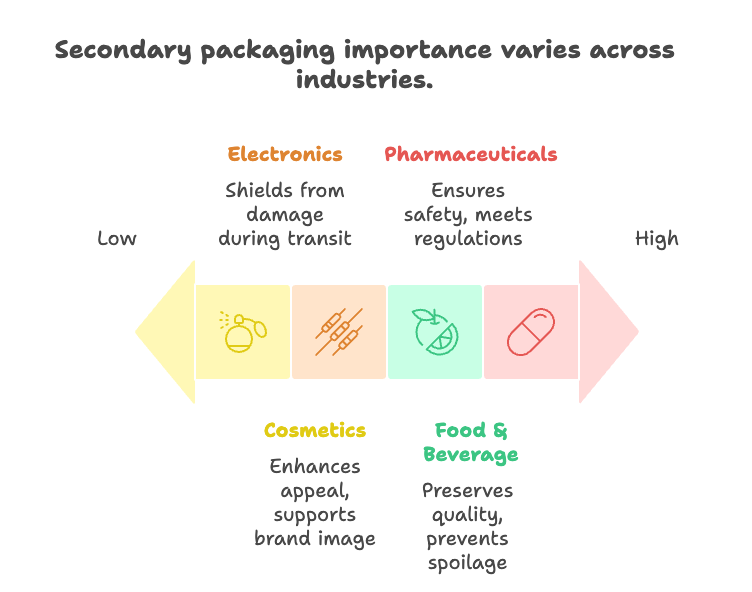 What industries use secondary packaging most?